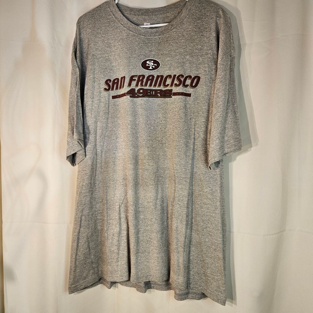 Vintage‎ NFL San Francisco 49ers Vintage Logo T-Shirt Grey Cotton Casual Fan XL